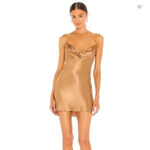 Revolve - Bronze Satin Mini Slip Dress